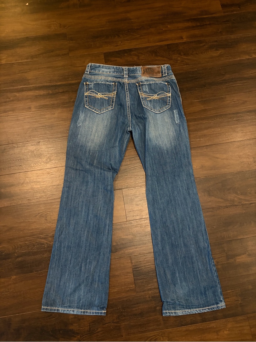 Rock Roll Cowboy Double Barrel Jeans Mens 34x34 Relaxed Bootcut - Picture 3 of 4